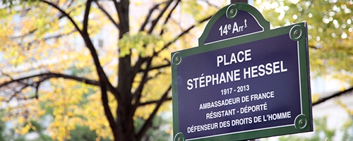 Inauguration de la place Stéphane Hessel à Paris le 21 octobre